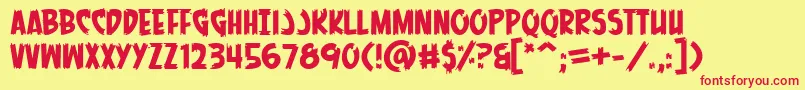 MenOfScience Font – Red Fonts on Yellow Background