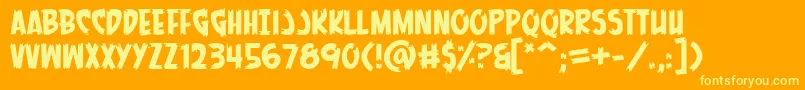 Czcionka MenOfScience – żółte czcionki na pomarańczowym tle