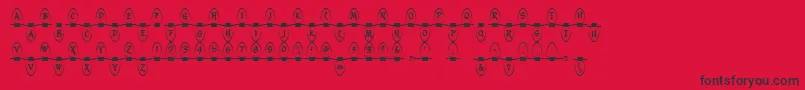 フォントChristmas Lights Indoor – 赤い背景に黒い文字