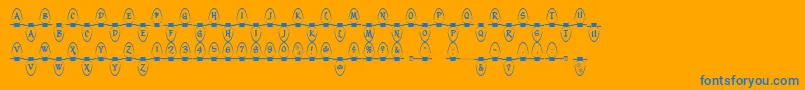 Christmas Lights Indoor-Schriftart – Blaue Schriften auf orangefarbenem Hintergrund