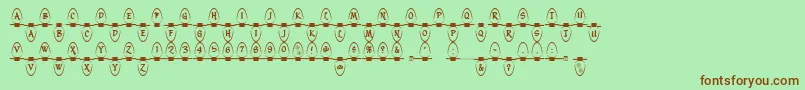 Christmas Lights Indoor Font – Brown Fonts on Green Background