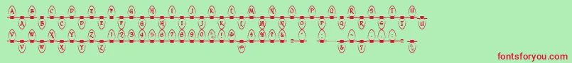 Christmas Lights Indoor Font – Red Fonts on Green Background