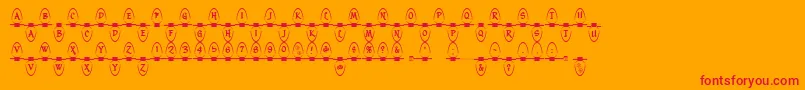 Christmas Lights Indoor Font – Red Fonts on Orange Background
