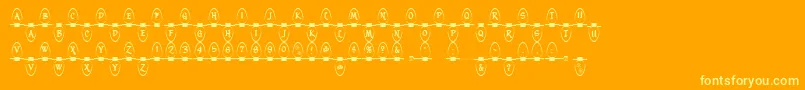 Christmas Lights Indoor Font – Yellow Fonts on Orange Background