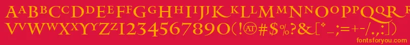 フォントMonumentAlternate – 赤い背景にオレンジの文字