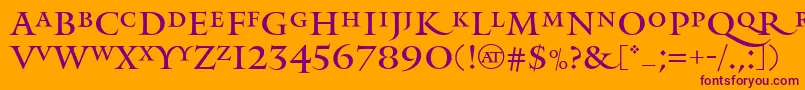 MonumentAlternate Font – Purple Fonts on Orange Background