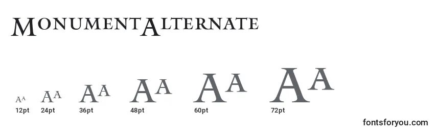 MonumentAlternate Font Sizes