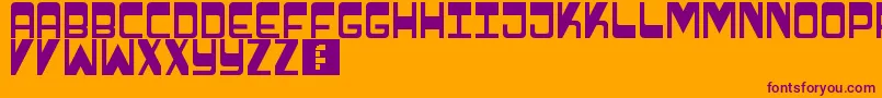 Psychedelic-Schriftart – Violette Schriften auf orangefarbenem Hintergrund