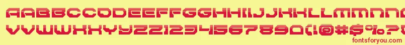 Pulsarclasssolidhalf Font – Red Fonts on Yellow Background