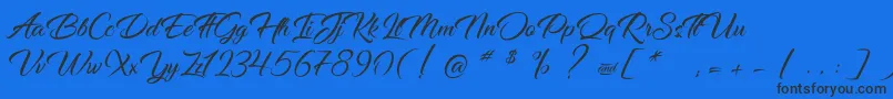 DancingInTheRainbow Font – Black Fonts on Blue Background