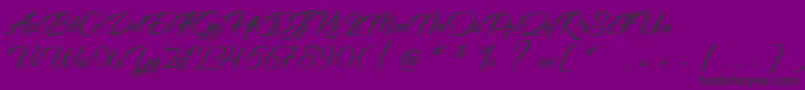 フォントDancingInTheRainbow – 紫の背景に黒い文字