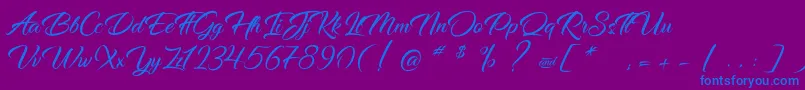 DancingInTheRainbow Font – Blue Fonts on Purple Background