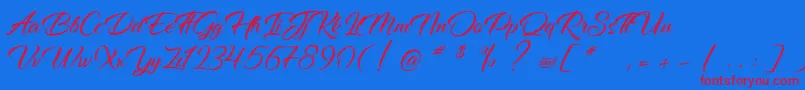 フォントDancingInTheRainbow – 赤い文字の青い背景