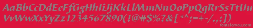 BarbedortheaItalic Font – Gray Fonts on Red Background