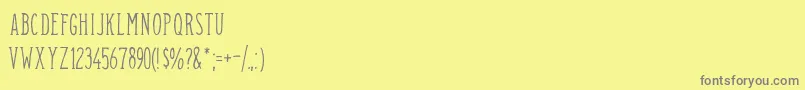 CamargueserifRegular Font – Gray Fonts on Yellow Background