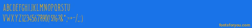 CamargueserifRegular-Schriftart – Orangefarbene Schriften auf blauem Hintergrund