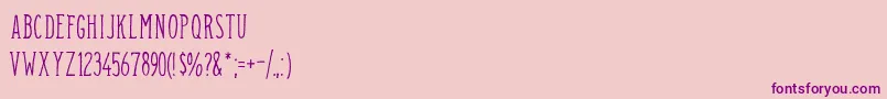 CamargueserifRegular-Schriftart – Violette Schriften auf rosa Hintergrund