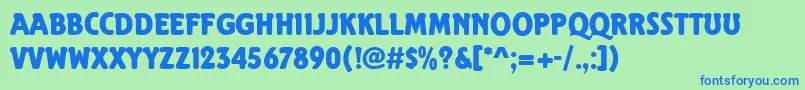 ElmshornRegular Font – Blue Fonts on Green Background