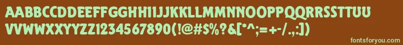 ElmshornRegular Font – Green Fonts on Brown Background