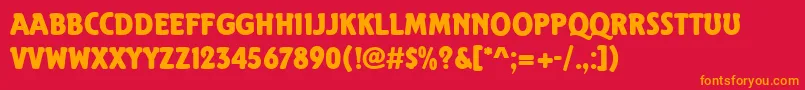 ElmshornRegular Font – Orange Fonts on Red Background