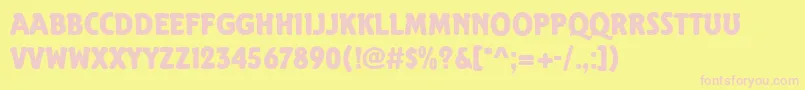 ElmshornRegular Font – Pink Fonts on Yellow Background