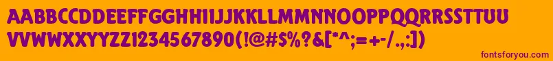 ElmshornRegular Font – Purple Fonts on Orange Background