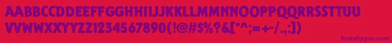 ElmshornRegular Font – Purple Fonts on Red Background