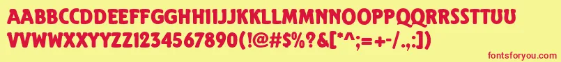 ElmshornRegular Font – Red Fonts on Yellow Background