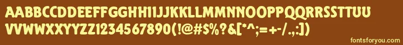 ElmshornRegular Font – Yellow Fonts on Brown Background