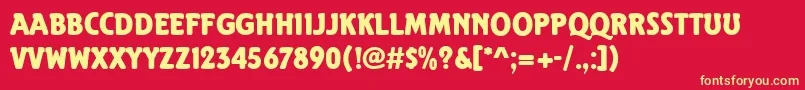 ElmshornRegular Font – Yellow Fonts on Red Background