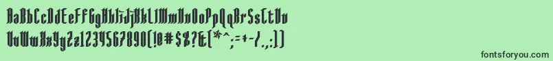 フォントAngloysgarthBold – 緑の背景に黒い文字