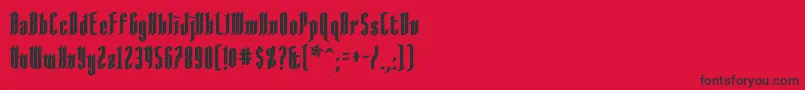 AngloysgarthBold Font – Black Fonts on Red Background