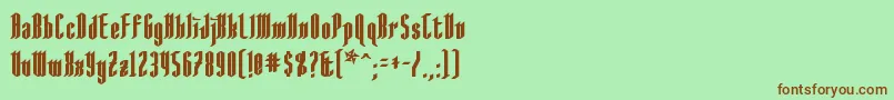 AngloysgarthBold Font – Brown Fonts on Green Background