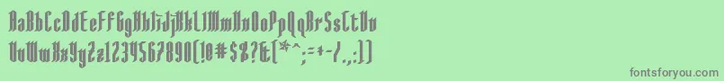 フォントAngloysgarthBold – 緑の背景に灰色の文字