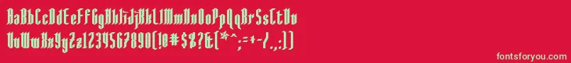 AngloysgarthBold Font – Green Fonts on Red Background