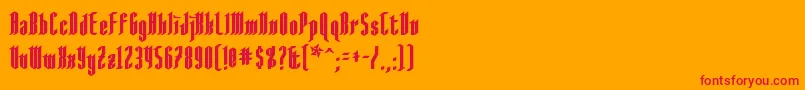 AngloysgarthBold Font – Red Fonts on Orange Background