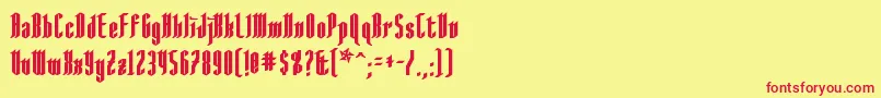 AngloysgarthBold Font – Red Fonts on Yellow Background