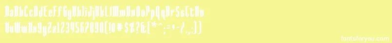 フォントAngloysgarthBold – 黄色い背景に白い文字