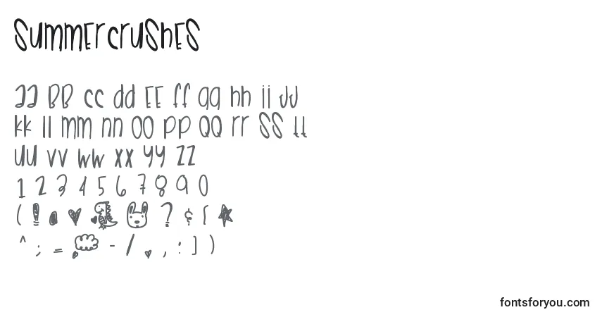 Schriftart Summercrushes – Alphabet, Zahlen, spezielle Symbole