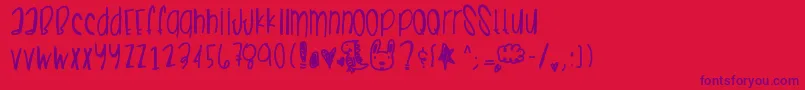 Summercrushes Font – Purple Fonts on Red Background