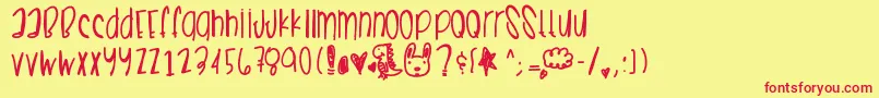 Summercrushes Font – Red Fonts on Yellow Background