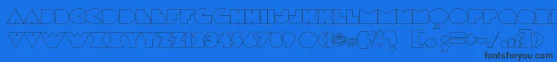 Delargeoutline Font – Black Fonts on Blue Background