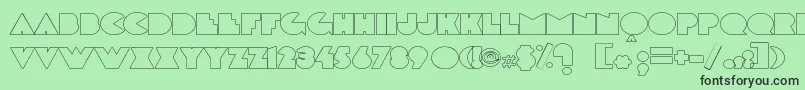 Delargeoutline Font – Black Fonts on Green Background