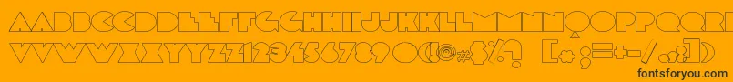 Delargeoutline Font – Black Fonts on Orange Background