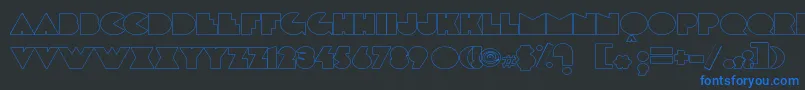 Delargeoutline Font – Blue Fonts on Black Background