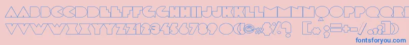 Delargeoutline Font – Blue Fonts on Pink Background