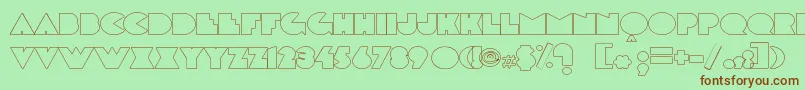 Delargeoutline Font – Brown Fonts on Green Background