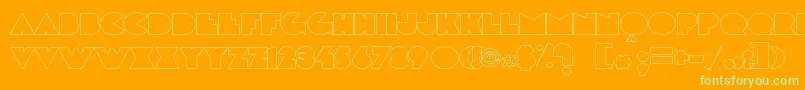 Delargeoutline Font – Green Fonts on Orange Background