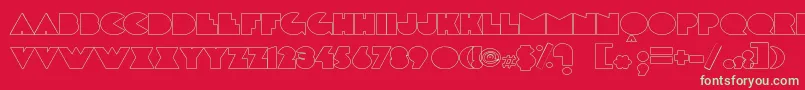 Delargeoutline Font – Green Fonts on Red Background