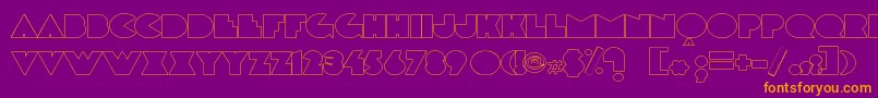 Delargeoutline Font – Orange Fonts on Purple Background